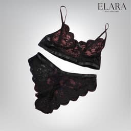 Elara Nora – Luxe Kanten Lingerieset voor Dames | Niet-Vorgevormde Bralette & High-Waist Slip | Comfortabel & Verleidelijk | Zwart | Maat M — thumbnail 3