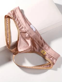 Sexy Ice Silky Jockstrap - Rosé Goud - Zijdezachte Stretch - Maat L | LS060 — thumbnail 6