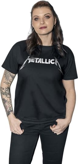 Metallica Textured Logo T-shirt - Zwart - 100% Katoen - Officieel Merchandise — thumbnail 5