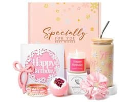 Birthday Gift for Women 10 11 12 16 18 21 30 Years Birthday Gift Girls Teenagers Best Friend Gift Set Pink Stuffs Gift Set for Boyfriend Sister Coworker