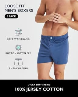 Losse Pasvorm Katoenen Boxers voor Mannen - Super Zachte Boxershort met Knopen - Ondergoed voor Mannen - Set van 3/6 Stuks — thumbnail 3