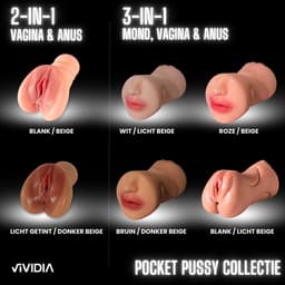 VIVIDIA 3-IN-1 Pocket Pussy voor Man - Realistische Vagina & Anus & Mond - Masturbator voor Man - Blowjob & Vagina & Anus Penetratie - Kunstvagina & Kunstanus & Kunstmond in één - Sex Toys voor Mannen – Roze (Beige) — thumbnail 6