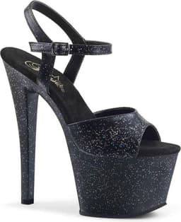 Pleaser - SKY-309MMG Sandaal met enkelband, Paaldans schoenen - Paaldans schoenen - 35 Shoes - Zwart — thumbnail 1