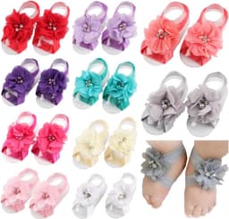 Barefoot Sandals voor Baby Meisjes met Bloemen — thumbnail 1
