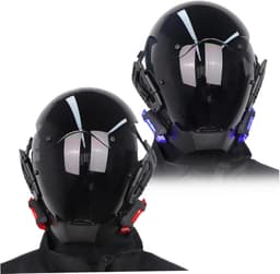 Futuristisch LED Cyberpunk Masker Rood Licht - Verstelbaar Cosplay Helm voor Feest en Disco — thumbnail 4