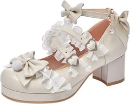 Meisjes Pumps Mary Jane Schoenen met Hoge Hak en Strik voor Cosplay en Feestelijke Gelegenheden — thumbnail 1
