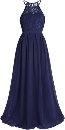 Elegante Meisjesjurk Halter Hoge Taille A-lijn voor Feest Bruiloft of Bruidsmeisje — thumbnail 5