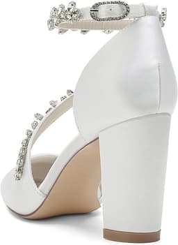 Dames Pumps met Enkelriempjes en Gesloten Teen - Zilver - Trouwschoenen — thumbnail 7