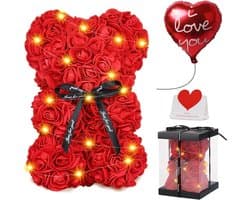Schattige rozenbeer cadeau voor haar, Valentijnsdag, schattige decoratie voor meisjes, vriendinnen en vrouwen