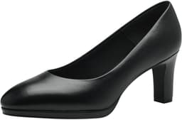 Dames Pumps met Blokhak - Elegante Leren Zomer Schoenen — thumbnail 1
