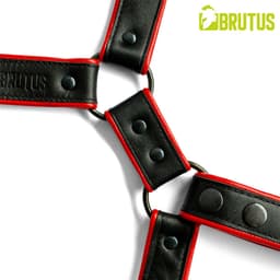 BRUTUS Leather Leg Harness Black-Red — thumbnail 4