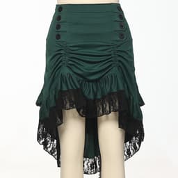 Victoriaanse Steampunk Rok Dames Gothic Vintage Hoog Laag Cosplay Kostuum — thumbnail 4
