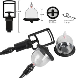 Bad Kitty – Zuignappen voor Tepels met Handpomp en Vibratie Kogels voor de Tintelende Sensatie – Transparant — thumbnail 2