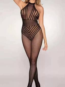 Sexy Lingerie – Erotische Catsuit – Lingerie Erotisch – Lingerie Sexy Setje – Kant – Netstof – Dames lingerie – Erotische verleidelijke Bodystocking – Kinky – One Size – Dare to Undress — thumbnail 2