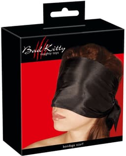 Bad Kitty - Satijnen Bondage Blinddoek Licht Transparant – Zwart — thumbnail 1