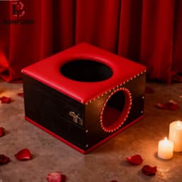 Naiz - Facesitting device - Bondage - SM - Adult - Seks stoel - Erotisch - Zwart/Rood — thumbnail 4