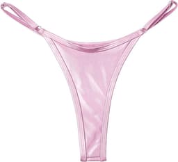 Dames String Leerlook Slip Sexy Hoge Taille Ondergoed voor Clubwear — thumbnail 3