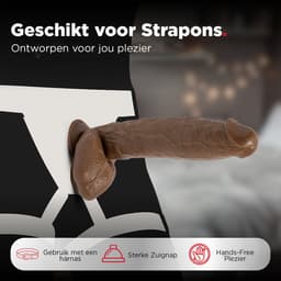 Rosebay XXL Dildo - Grote Dildo - Reusachtige Dildo - Realistische Dildo met Balzak - Dildo met Zuignap - Dildo voor Mannen en Vrouwen - XL Dildo - 31 cm - Donker Bruin — thumbnail 9