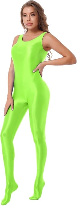 Glanzende Nauwsluitende Jumpsuit voor Dames in Natte Look Bodysuit — thumbnail 3