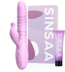Sinsaa Rabbit Vibrator voor Vrouwen - Tarzan Vibrator met 10 Vibratiestanden - G-Spot & Clitoris Stimulator - 3in1 Vibrators - Dildo met 6 Pulsatiestanden - Seksspeeltjes voor Koppels - Sex Toys voor Vrouwen - Inclusief glijmiddel — thumbnail 1