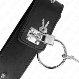 KINK - KETTING 65 cm MET RIEM MET ZILVEREN STUDS, VERSTELBAAR 36-43 CM X 5 CM | KINKY | KETTING | KINKY KETTING | BONDAGE | BDSM | EXTREME BDSM | FETISH | SEKSSPEELTJES VOOR KOPPELS | SEX TOYS VOOR KOPPELS — thumbnail 4