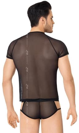 Netstof heren shirt en string zwart XL — thumbnail 2