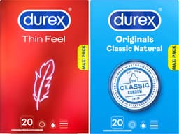 Durex - 40 Condooms - Classic Natural 20st - Thin Feel 20st — thumbnail 1