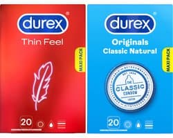 Durex - 40 Condooms - Classic Natural 20st - Thin Feel 20st