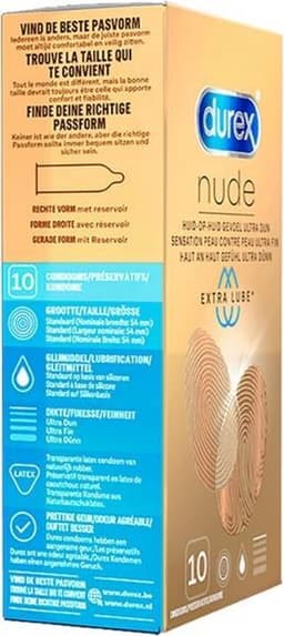 Durex Condooms Nude Extra Lube 10st - 6 Stuks - Voordeelverpakking — thumbnail 6