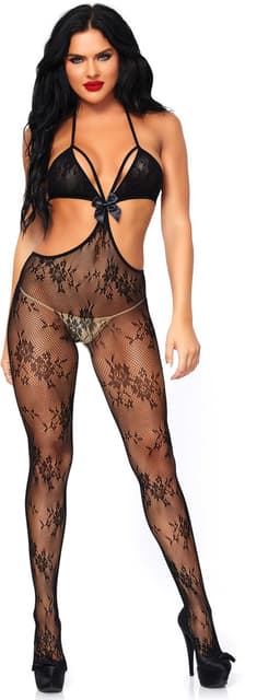 Lace cut out bodystocking — thumbnail 2