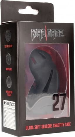 Model 27 - Ultra Soft Silicone Chastity Cage - Black — thumbnail 6