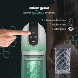 ME'ADAM - ManiPulse Automatische Masturbator met Roterende Functies en Zuig en Lik Modes - Fluisterstil - Oplaadbaar - Masturbator voor Man - Pocket Pussy - Blowjob - Sterke Motor - Waterproof - Groen - Sex toys Voor mannen — thumbnail 3
