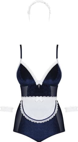 Obsessive Maid kostuum - Erotische Rollenspel Kleding - Maat S/M - Wit — thumbnail 8