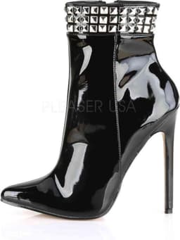 EU 37 = US 7 | SEXY-1006 | 5 Heel Ankle Boot w/Metal Stud Detail, Side Zip — thumbnail 3