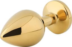 Banoch - Buttplug Aurora blue gold Medium - gouden Metalen buttplug - Diamant steen - blauw — thumbnail 5