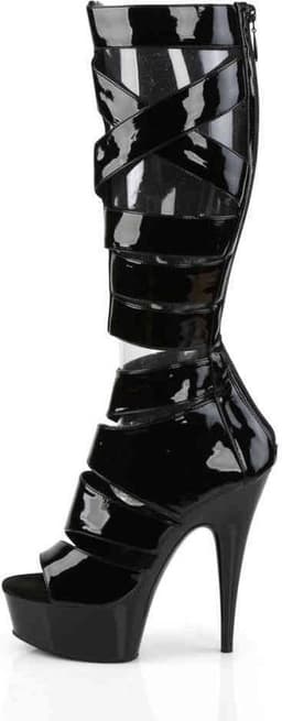 EU 37 = US 7 | DELIGHT-600-49 | 6 Heel, 1 3/4 PF Knee High Gladiator Boot, Back Zip — thumbnail 3