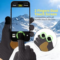 Handschoenen, touchscreen, uniseks, fleece, antislip, winddicht, voor snowboarden, dun, fietsen, wintersport — thumbnail 2