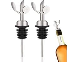 2 stuks schenktuit voor olieflessen, olieschenktuit, schenktuit voor azijn en olie, klepschenktuit, beschermkap houdt je olie vers smakelijk, voorkomt lekken en verspilling