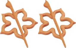Bloem Handgemaakte Broche Elegante Sjaalgesp voor Damesjurk Trui Cadeau, 2 Stuks Houten Pin Broche voor Kraag — thumbnail 3