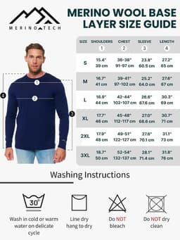 100% Merino Henley Shirt Heren Met Lange Mouwen – Ondergoed Van Merinowol — thumbnail 5