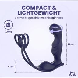 Toys Hub® Prostaat Vibrator PRO met Glijmiddel - Afstandsbediening - 11 Vibraties - Dubbele Stimulatie - Anaal Dildo - Plug - Massager met Cockring - Sex Toys voor Mannen — thumbnail 3