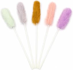 5-delige Set Interactief Kattenspeelgoed - Natuurlijke Kattenhengel van Echte Konijnenvacht - Licht & Duurzaam Speelgoed om Jachtinstinct te Stimuleren — thumbnail 1