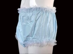 Volwassen Incontinentie Pull-on Plastic Broek Kant Slipje Kleur Baby Blauw met Wit Kant — thumbnail 4