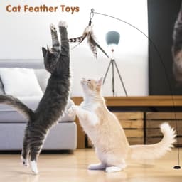 8 stuks kattenveren speelgoed met belletjes, vederteaser kattenspeelgoed, vervangende vullingen met belletjes, sporter speelspeelgoed voor kitten en kat — thumbnail 2