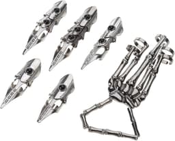 Punk Skelet Handschoen Verstelbare Metalen Vingerklauw Skelet Volledige Vingerringen voor Halloween Cosplay en Feest — thumbnail 1
