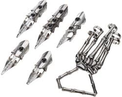 Punk Skelet Handschoen Verstelbare Metalen Vingerklauw Skelet Volledige Vingerringen voor Halloween Cosplay en Feest