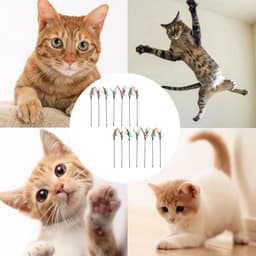 Veer, 14 stuks kattenspeelgoed, kattenhengelveer, kattenvissen, stabiel, interactief kattenspeelgoed, interactief kattenspeelgoed voor kittens — thumbnail 2