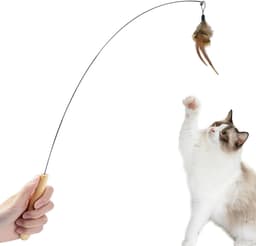 8 stuks veerspeelgoed voor katten, interactief speelgoed voor katten met reserveveren, speelgoed voor katten, veren, interactief speelgoed voor katten en kittens — thumbnail 3