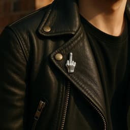 Set van twee pinnen Rock Honor Finger 3D | Origineel Cadeau Honeyvinger | Pin Herenkostuum | Herenbroche | Cadeau Fuck Rugzak | Broches voor Vrouwen Rebel Zilver Mode Accessoires | French Pin — thumbnail 3