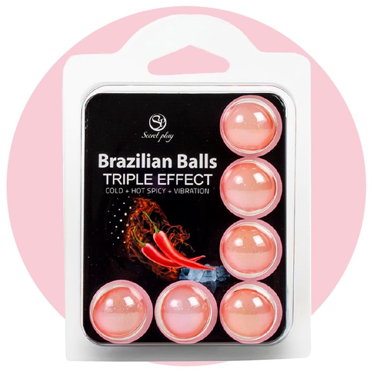 Secret Play Brazilian Balls - Massageolie - Triple Effect - 6 stuks — afbeelding 1